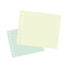 黄色と黄緑のシンプルな穴あきメモ帳フレーム