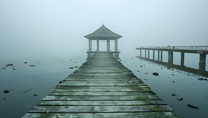 Obraz premium wooden bridge in the sea