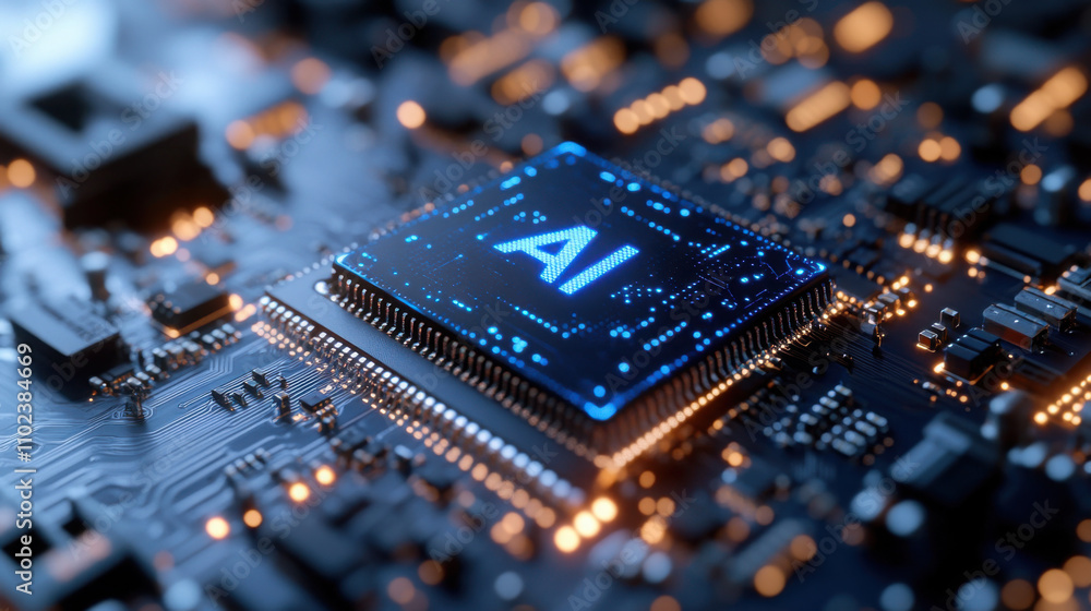 Aufkleber 3d illustration of the chip with holographic text 