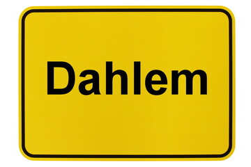 Illustration eines Ortsschildes der Gemeinde Dahlem in Niedersachsen