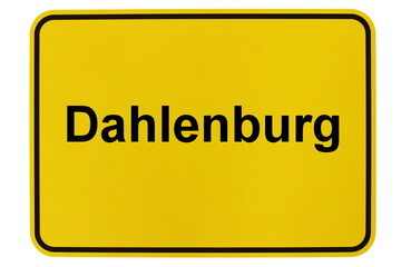 Illustration eines Ortsschildes der Gemeinde Dahlenburg in Niedersachsen