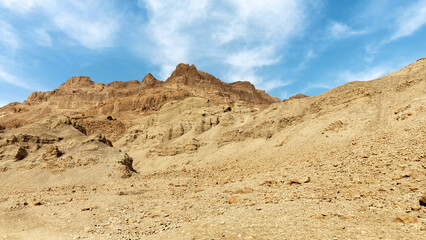 Wadi Arugot National Park is a desolate rocky landscape