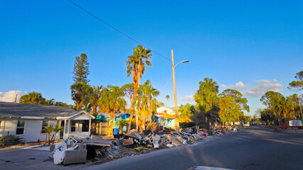 Storm damage after a hurricane in Florida - SAINT PETERSBURG, USA - NOVEMBER 1 2024