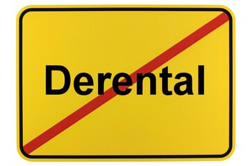 Illustration eines Ortsschildes der Gemeinde Derental in Niedersachsen