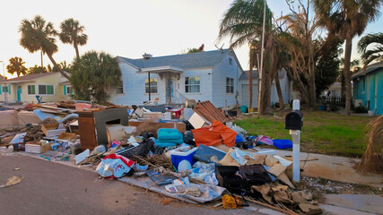 Storm damage after a hurricane Milton in Florida - SAINT PETERSBURG, USA - NOVEMBER 1 2024