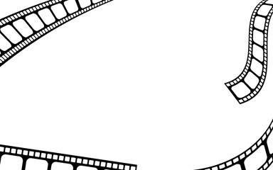 Fototapeta premium Film Strip Layout - Four Pieces of Tapes in Edge Corners. 100% Transparency in the holes.