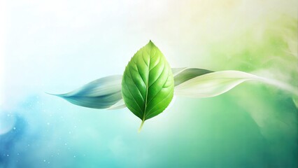 Minimalist Abstract Pastel Color Leaf Composition with Singular Focus and Clean Aesthetic for Poster and Graphic Design Projects