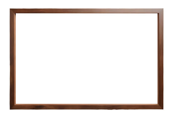 Wooden frame isolated on transparent background