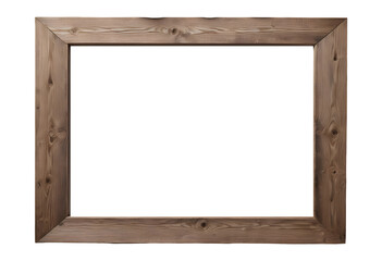 Wooden frame isolated on transparent background