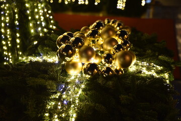 Décorations dorées de Noël