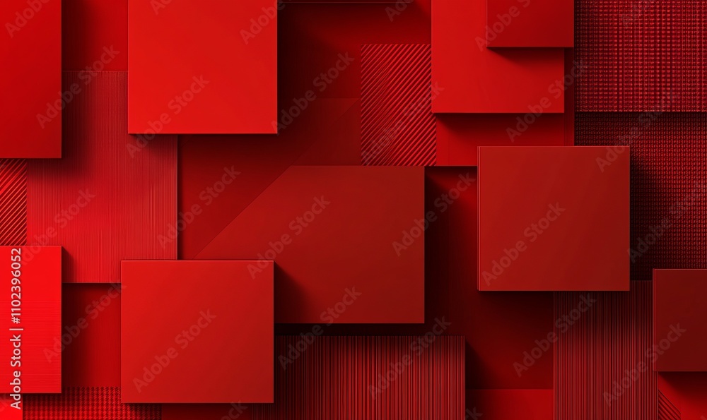 Poster a captivating red geometric backdrop featuring intricate patterns and 3d effects, ideal for enhancin