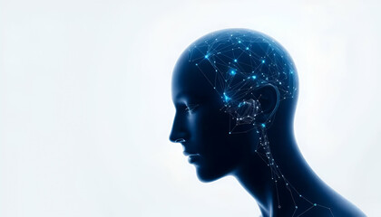 Obraz premium Silhouette of a Head Filled with Cosmic Elements Depicting Imagination and Expansive Thinking.