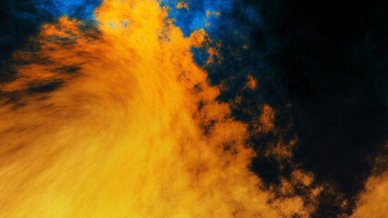 burning fire in the sky.Abstract Background with Blue and Orange Colors