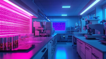 Dynamic view of experimental setup in human cell culture lab