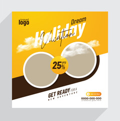 Vacation social media poster with luxuries place