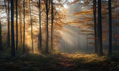 Obraz premium Misty Morning Woods