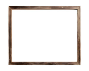 Wooden frame isolated on transparent background