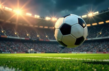 soccer ball in stadium, world football day