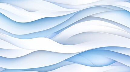 Obraz premium Light blue and white waves create a tranquil, elegant backdrop with soft gradients and simple shapes for a peaceful vibe SEAMLESS PATTERN