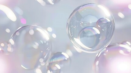 Watercolor soap bubble seamless pattern