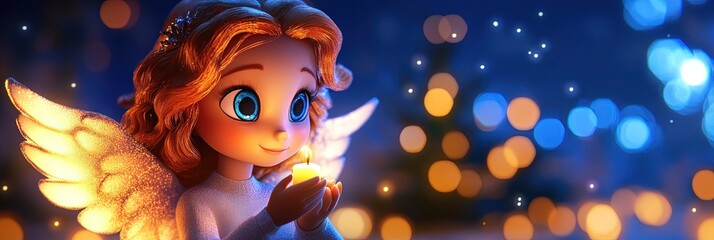 Fototapeta premium 3d Animation Christmas angel