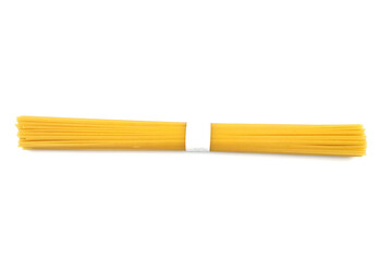 pile of spaghetti on white background, top view
