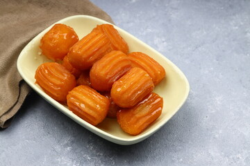 Tulumba dessert is a deep-fried dessert found in Ottoman cuisine and the regional cuisines of the former Ottoman Empire.