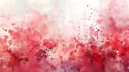 Obraz premium Red Watercolor Abstract Background with Splatter