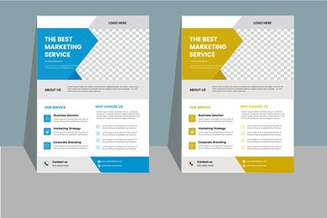Flyer mockup a bundle of 2 templates of different colors 
A4 flyer template, corporate and modern business flyer template , geometric  business flyer template, editable vector template design.