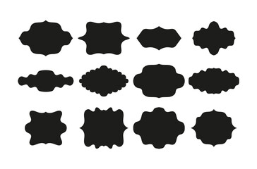 Set of vintage frames, collection of retro labels, badges and banners vector decorative elements