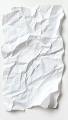 Obraz premium White Crumpled Paper Texture Background, Blank Wrinkled Page, Abstract Design Element