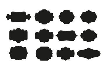 Set of vintage frames, collection of retro labels, badges and banners vector decorative elements