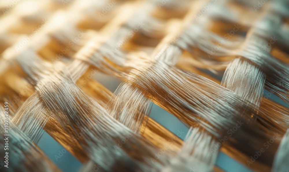 Aufkleber soft fabric strands under microscope magnification revealing the weave pattern