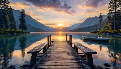 Fototapeta premium Sunrise Landscape Background