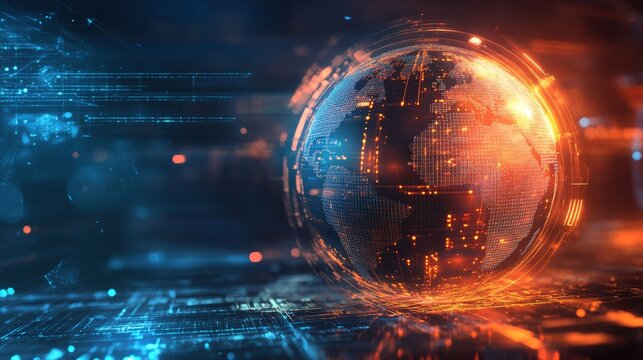 High-tech sphere design for industrial or futuristic concepts