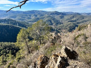 view of the hilly landscape near Barcelona