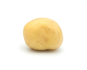 Raw Yellow Potato on White Background