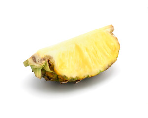 Angled View of Pineapple Slice on White Background