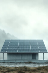 Fototapeta premium A minimalist depiction of a square of earth featuring neatly aligned solar panels, styled against a bright white surface for a sleek and modern look,