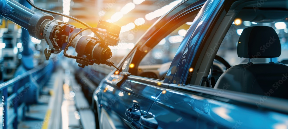 Poster advanced robotics in automotive manufacturing: precision sealant application on assembly line