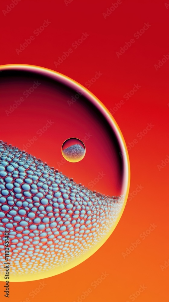 Poster eye-catching abstract design featuring a cellular pattern similar to developing multicellular organi
