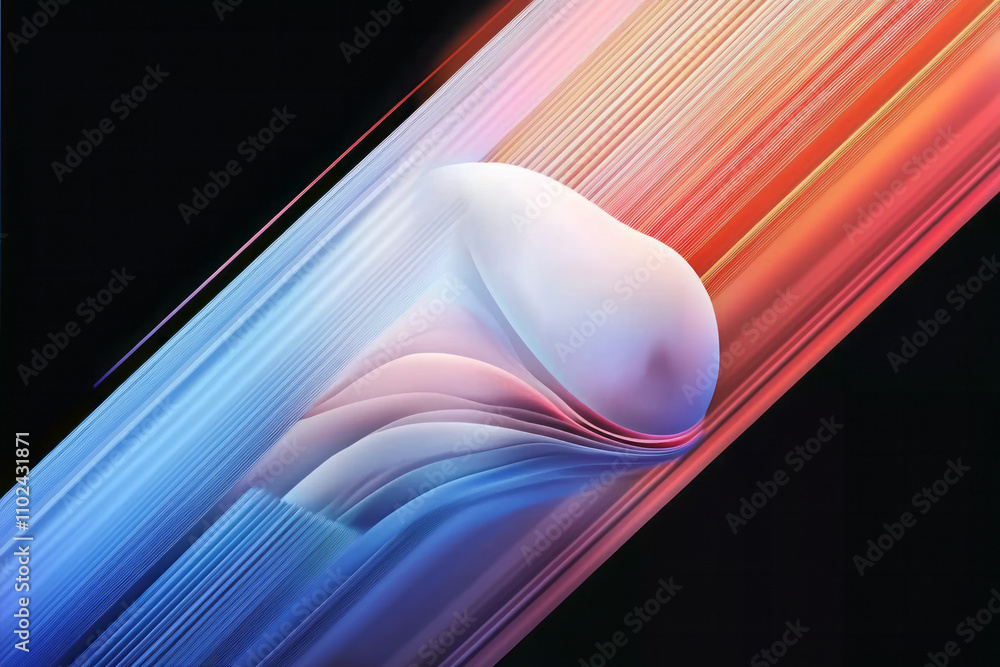 Poster Abstract Composition with Sphere and Gradient Waves