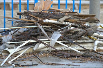 pile of debris at construction site