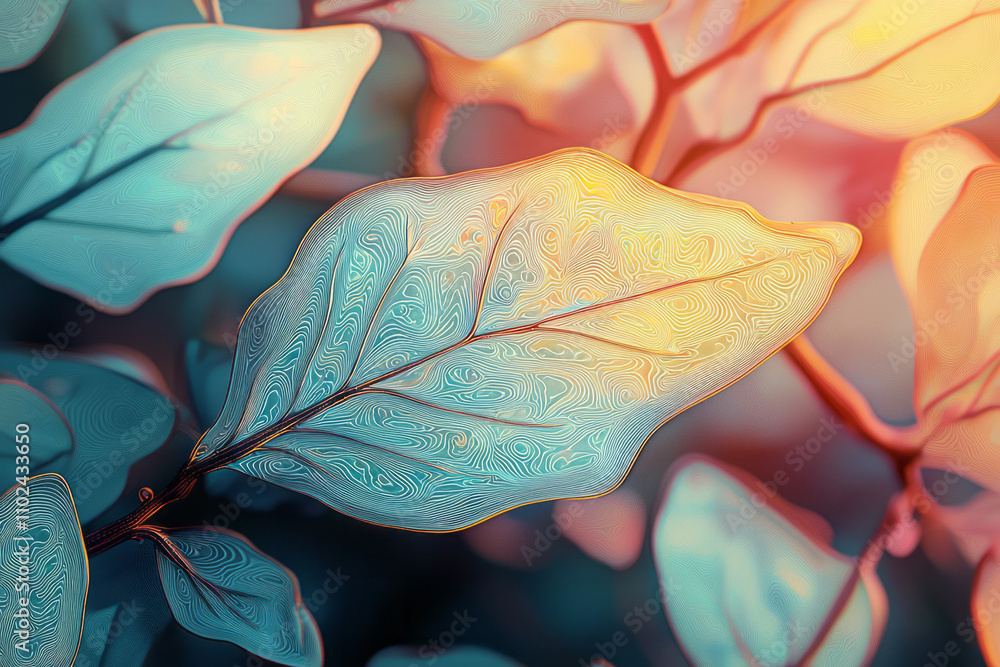Poster an abstract fluid gradient artwork featuring soft, flowing lines in vibrant pastel colors.