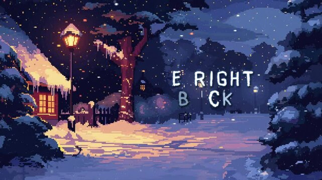 Animated Overlay Snowfall with house in forest for Stream - Be right back Media background. Stream package overlays, panels. Offline screens. Media overlay for stream. Animated background for stream