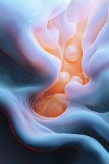 Obraz premium Abstract Macro of Colorful Droplet on Petals