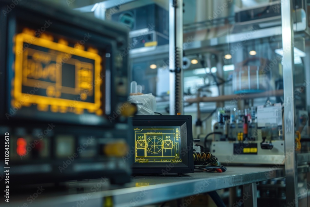 Poster radiation safety monitor display in laboratory setting for real-time exposure tracking