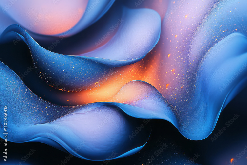 Poster abstract flow of light and colors with viscous textures