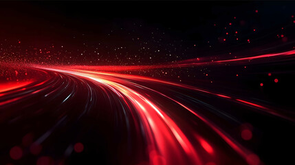 a futuristic sleek design dark background red tints neon sparks abstract