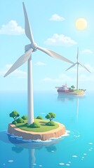 Obraz premium Wind turbine illustration